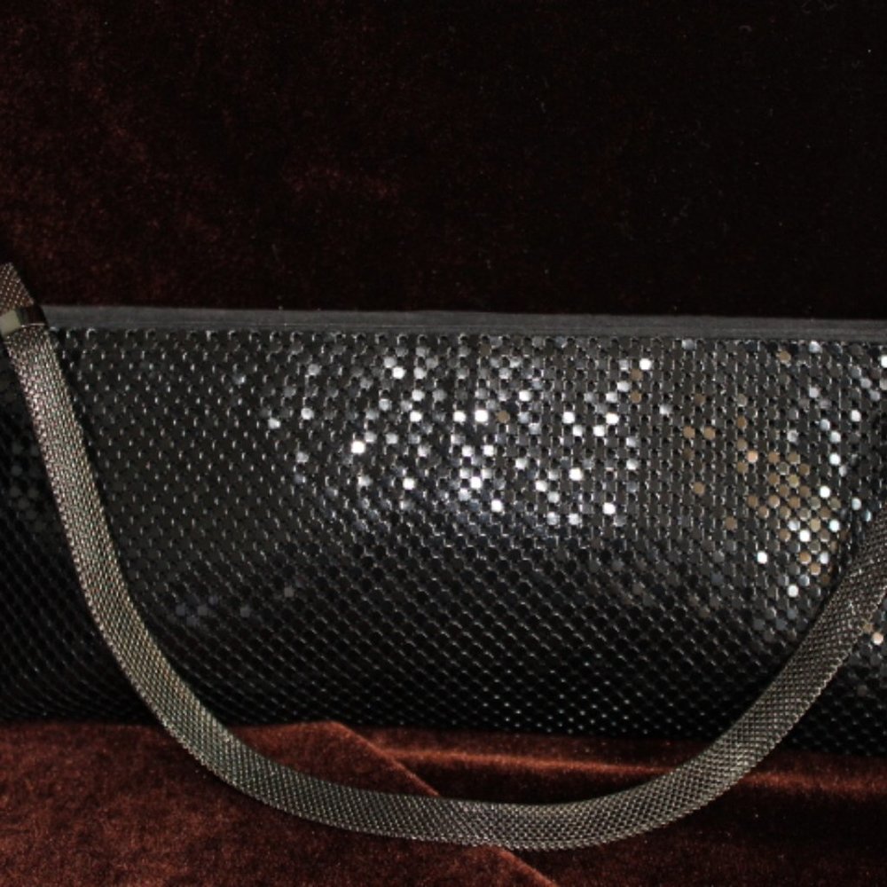 Whiting & Davis Black Mesh Clutch Bag